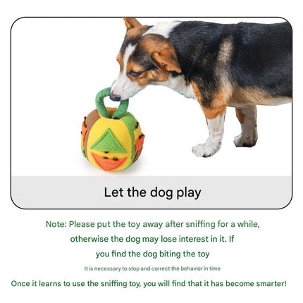 Interactive Dog Snuffle Ball Toy - Puzzle Treat Dispenser with Squeaker, green.