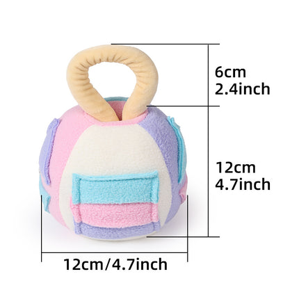 Interactive Dog Snuffle Ball Toy - Puzzle Treat Dispenser with Squeaker, blue pink.
