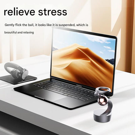 Desktop Levitating Gyro,Magnetic Floating Desk Toy for Stress Relief, Elegant Design-grey.