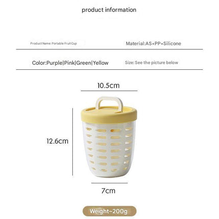 Yellow Double Layer Salad Cup with Fork - Leak-proof Fruit Container, Drain Design, Portable Oatmeal and Picnic Jar.