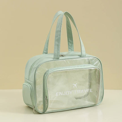 Waterproof beach bag with wet and dry separation, gym and swim storage bag, toiletries and cosmetic bag for swimsuits and goggles (green has shoe compartment).