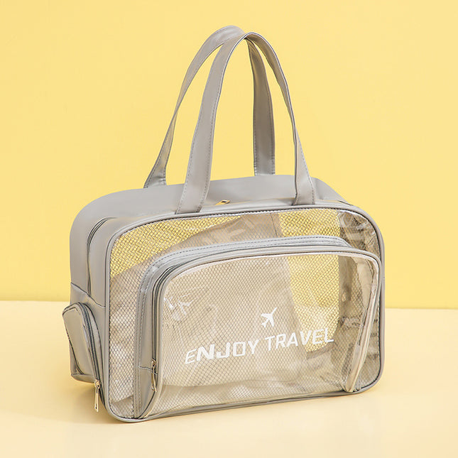Waterproof beach bag with wet and dry separation, gym and swim storage bag, toiletries and cosmetic bag for swimsuits and goggles (Gray has shoe compartment).