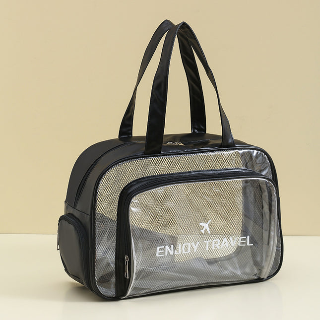 Waterproof beach bag with wet and dry separation, gym and swim storage bag, toiletries and cosmetic bag for swimsuits and goggles (Black has shoe compartment).