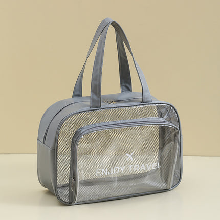 Waterproof beach bag with wet and dry separation, gym and swim storage bag, toiletries and cosmetic bag for swimsuits and goggles (Gray has no shoe compartment).