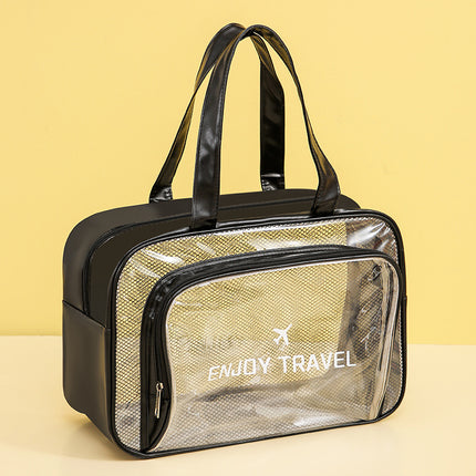Waterproof beach bag with wet and dry separation, gym and swim storage bag, toiletries and cosmetic bag for swimsuits and goggles (Black has no shoe compartment).