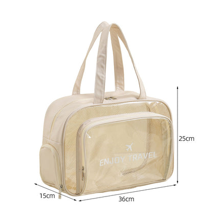 Waterproof beach bag with wet and dry separation, gym and swim storage bag, toiletries and cosmetic bag for swimsuits and goggles (Pink has no shoe compartment).