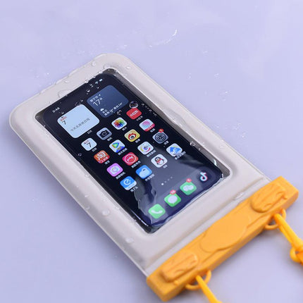 IPX8 Waterproof Phone Pouch with Inflatable Floating Layer,Touchscreen Dry Bag for Swimming(black).