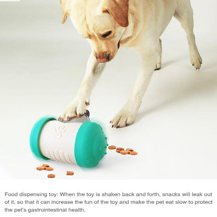 Pet Tumbler Treat Dispenser Ball,Interactive Feeding Toy for Dogs and Cats(Blue and White).