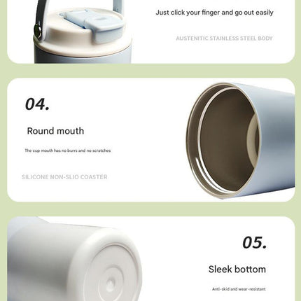 304 Stainless Steel Insulated Tumbler,Large Capacity with Handle and Cute Cloud Accessory(Pink).