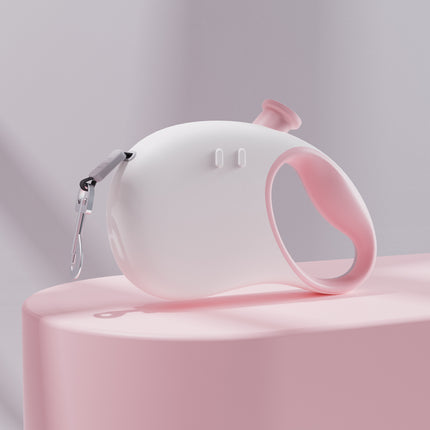 Retractable Dog Leash - Reflective Pet Lead with 3m Extension, One-Button Control(Pink).