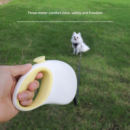Retractable Dog Leash - Reflective Pet Lead with 3m Extension, One-Button Control(Pink).