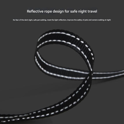 Retractable Dog Leash - Reflective Pet Lead with 3m Extension, One-Button Control(Gray).