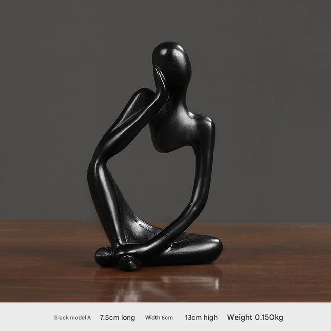 Nordic Abstract Resin Figurine - Modern Minimalist Home Decor Sculpture(Black).