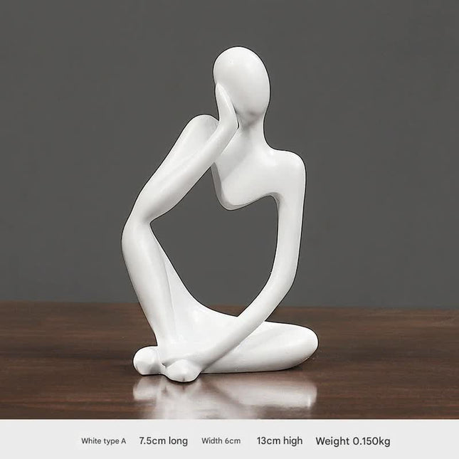 Nordic Abstract Resin Figurine - Modern Minimalist Home Decor Sculpture(White).