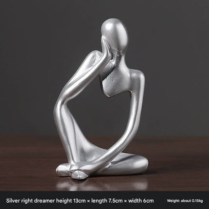 Nordic Abstract Resin Figurine - Modern Minimalist Home Decor Sculpture(Silver).