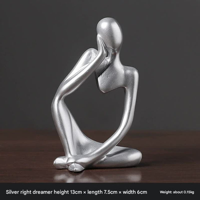 Nordic Abstract Resin Figurine - Modern Minimalist Home Decor Sculpture(Silver).