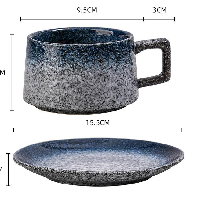 Vintage Ceramic Coffee Cup and Saucer Set - Elegant Afternoon Tea Set(Daisy Blue).