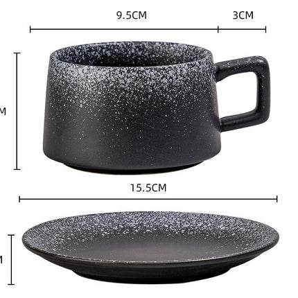 Vintage Ceramic Coffee Cup and Saucer Set - Elegant Afternoon Tea Set(Snow).