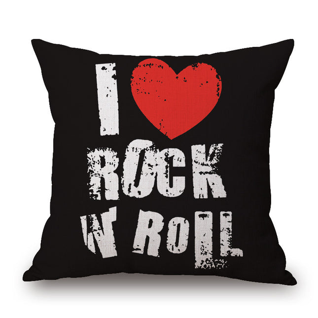 Pop Art Graphic Throw Pillow - Vintage Style Cushion for Home Decor(Black).