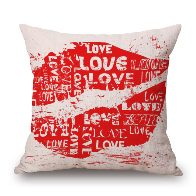 Pop Art Graphic Throw Pillow - Vintage Style Cushion for Home Decor(White-red).