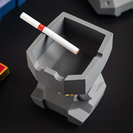 Hippo Ashtray with Lid - Stylish Geometric Decor for Home and Office(Green).