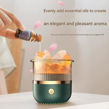 Crystal Humidifier with LED Light - Aromatherapy Diffuser for Home Relaxation(white).