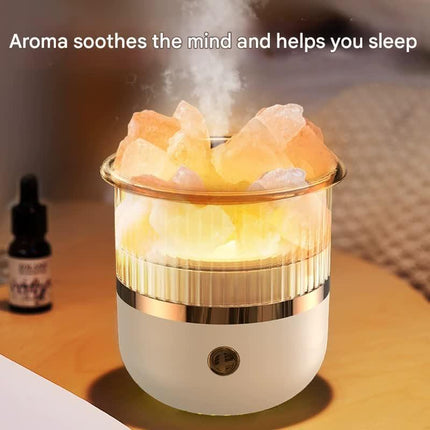 Crystal Humidifier with LED Light - Aromatherapy Diffuser for Home Relaxation(white).