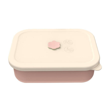 Lotus color Microwave-Safe Silicone Lunch Box with 4 Compartments - Airtight Bento Box for Work and Travel.