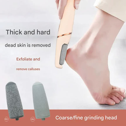 Rechargeable Electric Foot File - Waterproof Callus Remover with Interchangeable Heads(white).