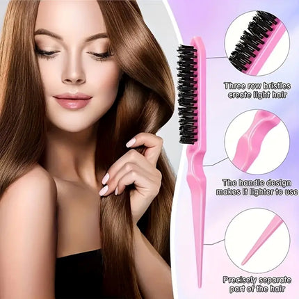 Complete Hair Styling Kit with Detangling Brushes, Combs, Spray Bottle, and Accessories(Purple).