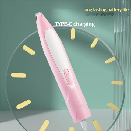 Electric Pet Hair Clipper with Type-C Charging, LED Light, and Grooming Accessories(green).