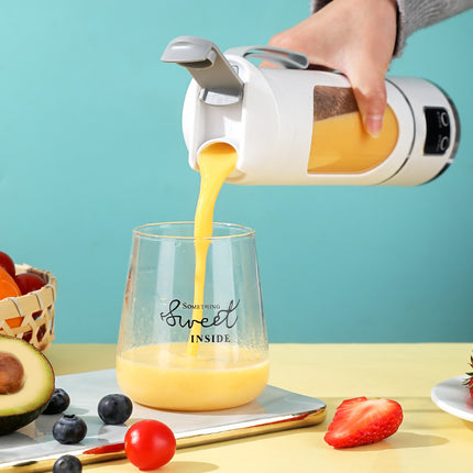Portable Electric Juicer Blender - 450ml USB Rechargeable Smoothie Maker with 12 Blades(white).