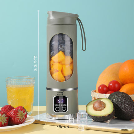 Portable Electric Juicer Blender - 450ml USB Rechargeable Smoothie Maker with 12 Blades(Green).