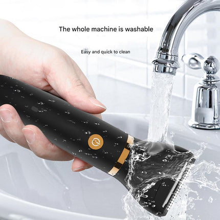 3-in-1 Men's Electric Body Groomer & Hair Clipper Kit - Waterproof, USB-C Rechargeable with Charging Dock(black).