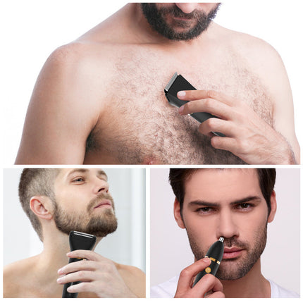 3-in-1 Men's Electric Body Groomer & Hair Clipper Kit - Waterproof, USB-C Rechargeable with Charging Dock(Upgraded gray).