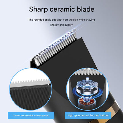 3-in-1 Men's Electric Body Groomer & Hair Clipper Kit - Waterproof, USB-C Rechargeable with Charging Dock(Upgraded gray).