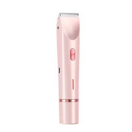 2-in-1 Ladies Electric Shaver & Trimmer - IPX7 Waterproof, USB-C Rechargeable, Dual Head Design(pink).