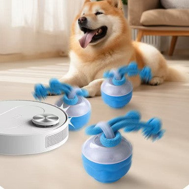 Interactive Dog Chew Toy with Rope - Durable Treat Dispensing Ball for Play & Dental Health(red).