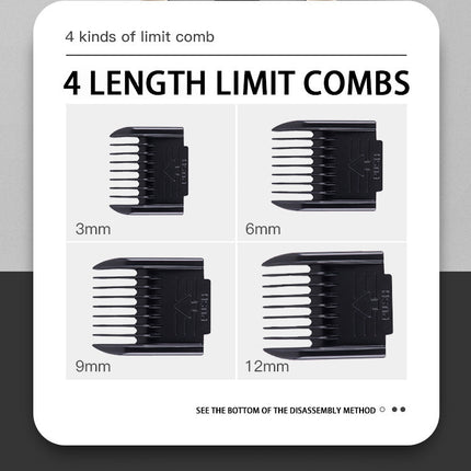 Professional Pet Grooming Hair Clipper Kit - Rechargeable, Low Noise, with Ceramic Blades & 5-Speed Adjustment(Platinum).