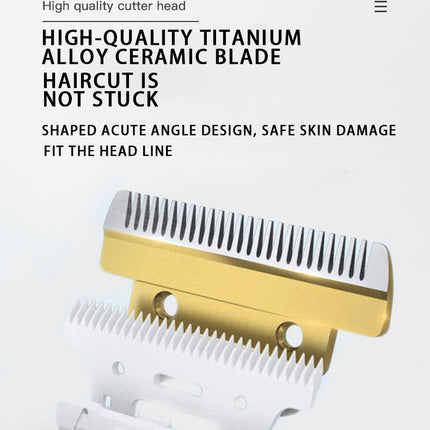 Professional Pet Grooming Hair Clipper Kit - Rechargeable, Low Noise, with Ceramic Blades & 5-Speed Adjustment(White).