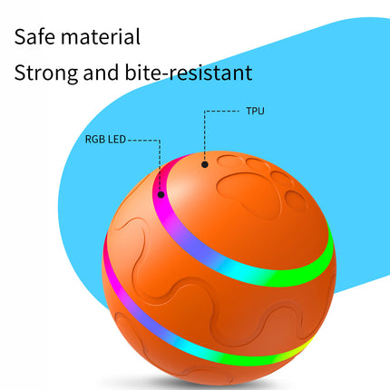 Interactive Auto Pet Toy Ball with Remote Control - USB Rechargeable, LED Lights, Sturdy & Waterproof(orange).