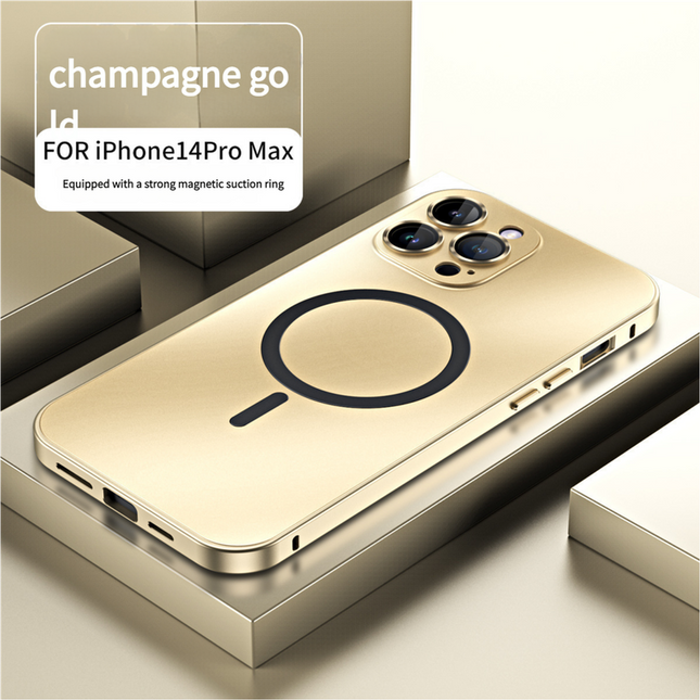 Innovative Detachable Backplate Case for iPhone 14 Pro Max with Strong MagSafe Compatibility(Gold).