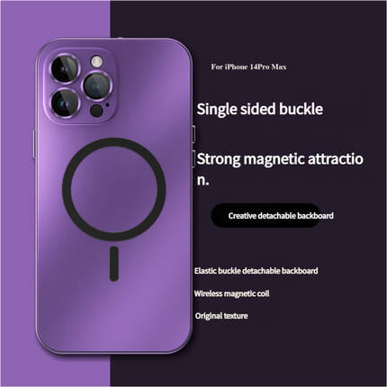 Innovative Detachable Backplate Case for iPhone 14 Pro Max with Strong MagSafe Compatibility(Purple).