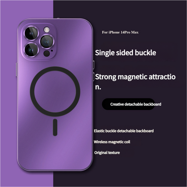 Innovative Detachable Backplate Case for iPhone 14 Pro Max with Strong MagSafe Compatibility(Purple).