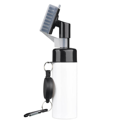 Portable Golf Club Groove Cleaner Brush with Water Spray Bottle & Retractable Keychain(white).