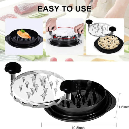 Upgraded Meat Shredder Tool - Rotating Chicken & Pork Puller with Anti-Slip Base & Ergonomic Grips(black).