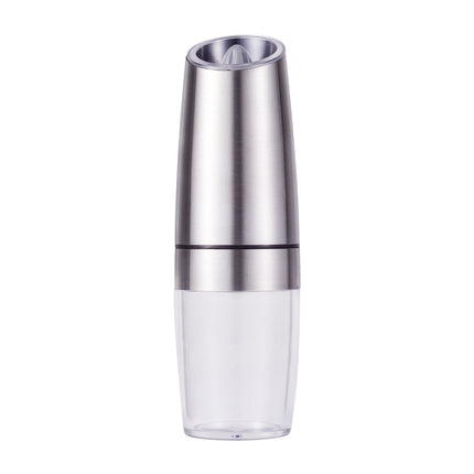 Gravity Electric Salt & Pepper Grinder Set - Adjustable Coarseness, LED Light, Battery Operated(silver).