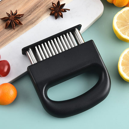 Professional Meat Tenderizer Tool - 48 Stainless Steel Blades with Safety Lock & Ergonomic Handle.