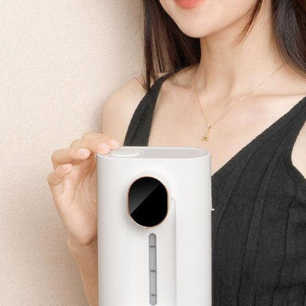 Smart Automatic Mouthwash Dispenser - Wall-Mounted, 3 Adjustable Levels, LED Display & Magnetic Cups(white).