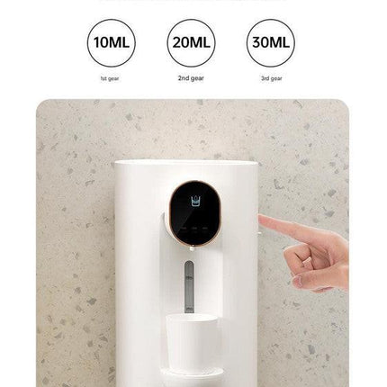 Smart Automatic Mouthwash Dispenser - Wall-Mounted, 3 Adjustable Levels, LED Display & Magnetic Cups(white).